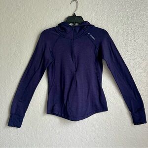 Brooks Women's Deep Purple Half-Zip Hooded Performance Top SMALL